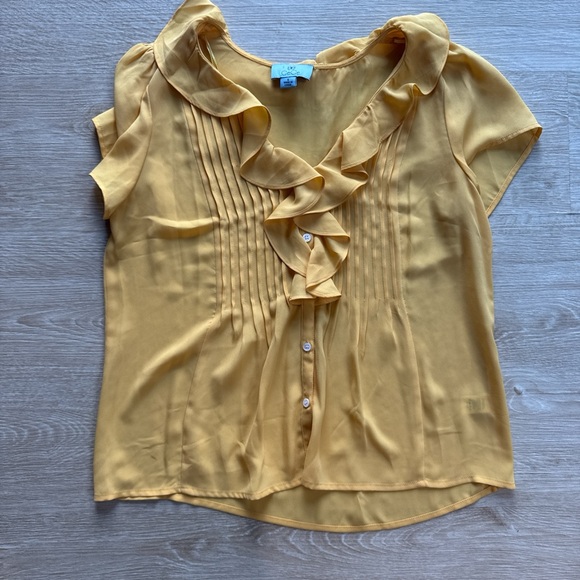 Yellow Ruffled Women's Top - Picture 3 of 3